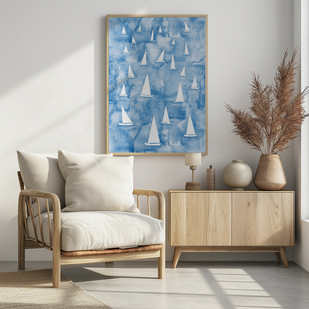 White Sail Boats | Poster