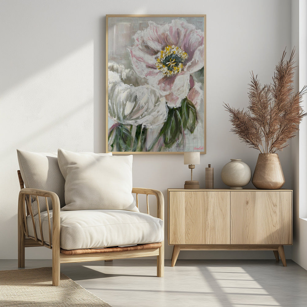 Delicate White and Pink Flowers | Poster