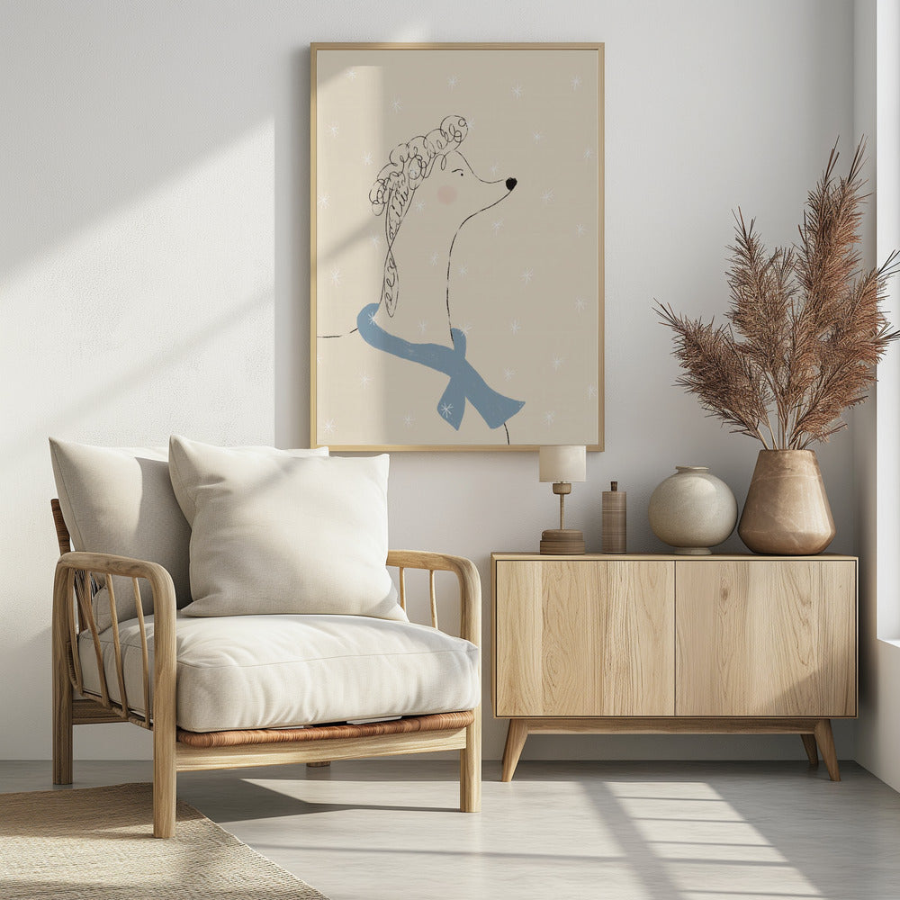 Poedel in de sneeuw | Poster