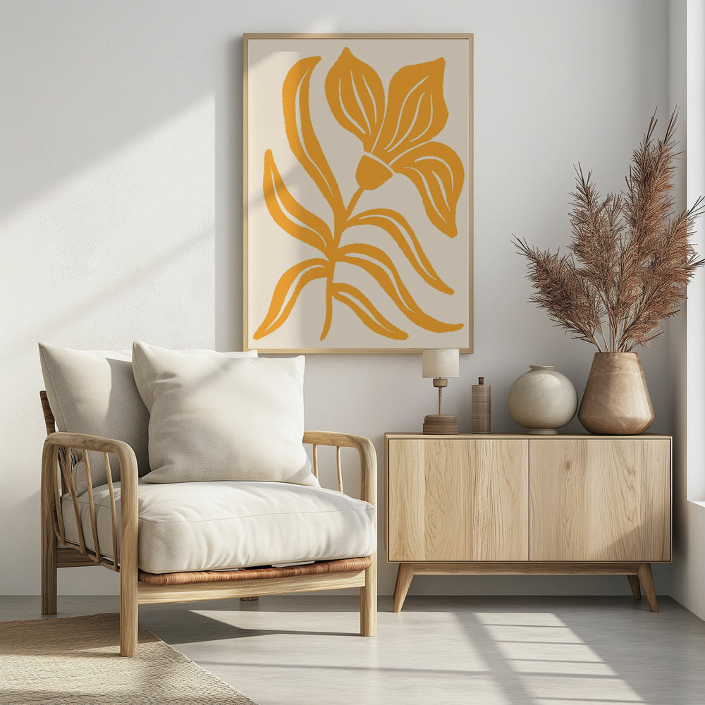 Abstracte gele gestileerde tulp | Poster