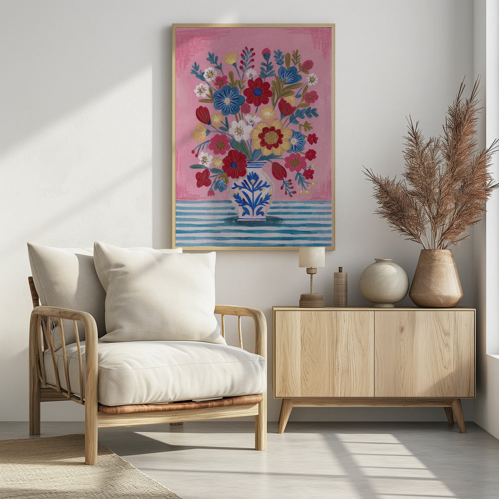 Vase Abundant Floral Still Life | Poster