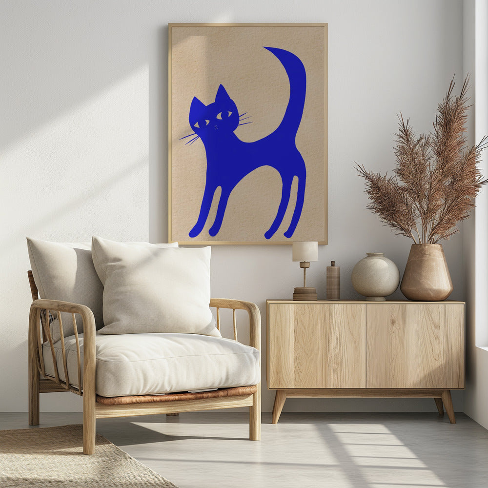 Lichtgevende BLAUWE kat | Poster