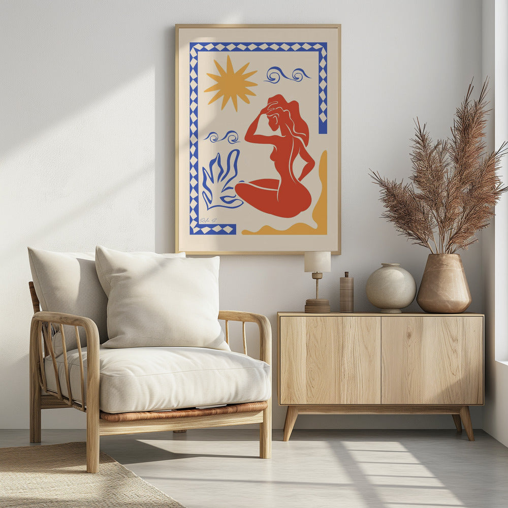 Zonnebaden (Trichromatisch) | Poster
