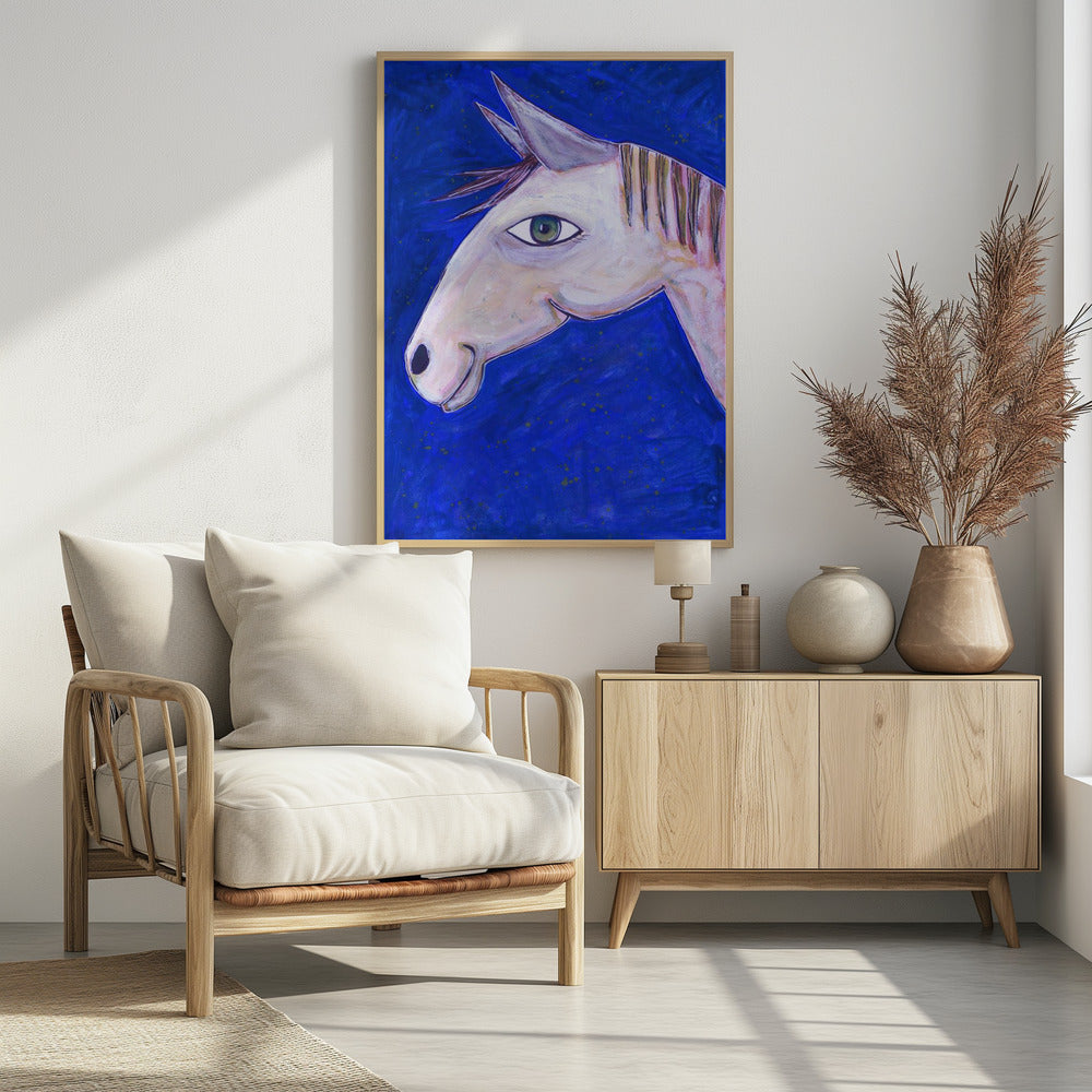 Dromen van paarden lichtgevend blauw | Poster