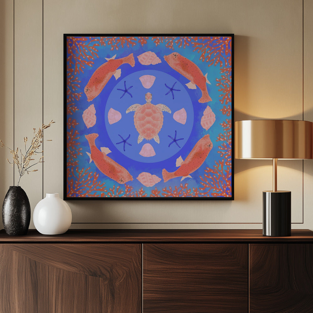 Zeeschildpad Mandala | Poster