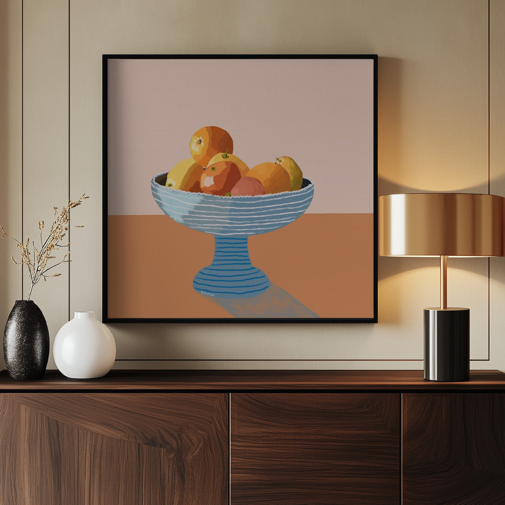 Blauwe fruitschaal | Poster