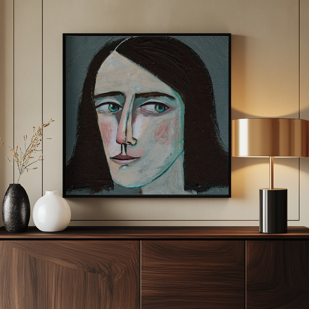 Portret van een vrouw met een gezicht - Kijk nooit terug | Poster