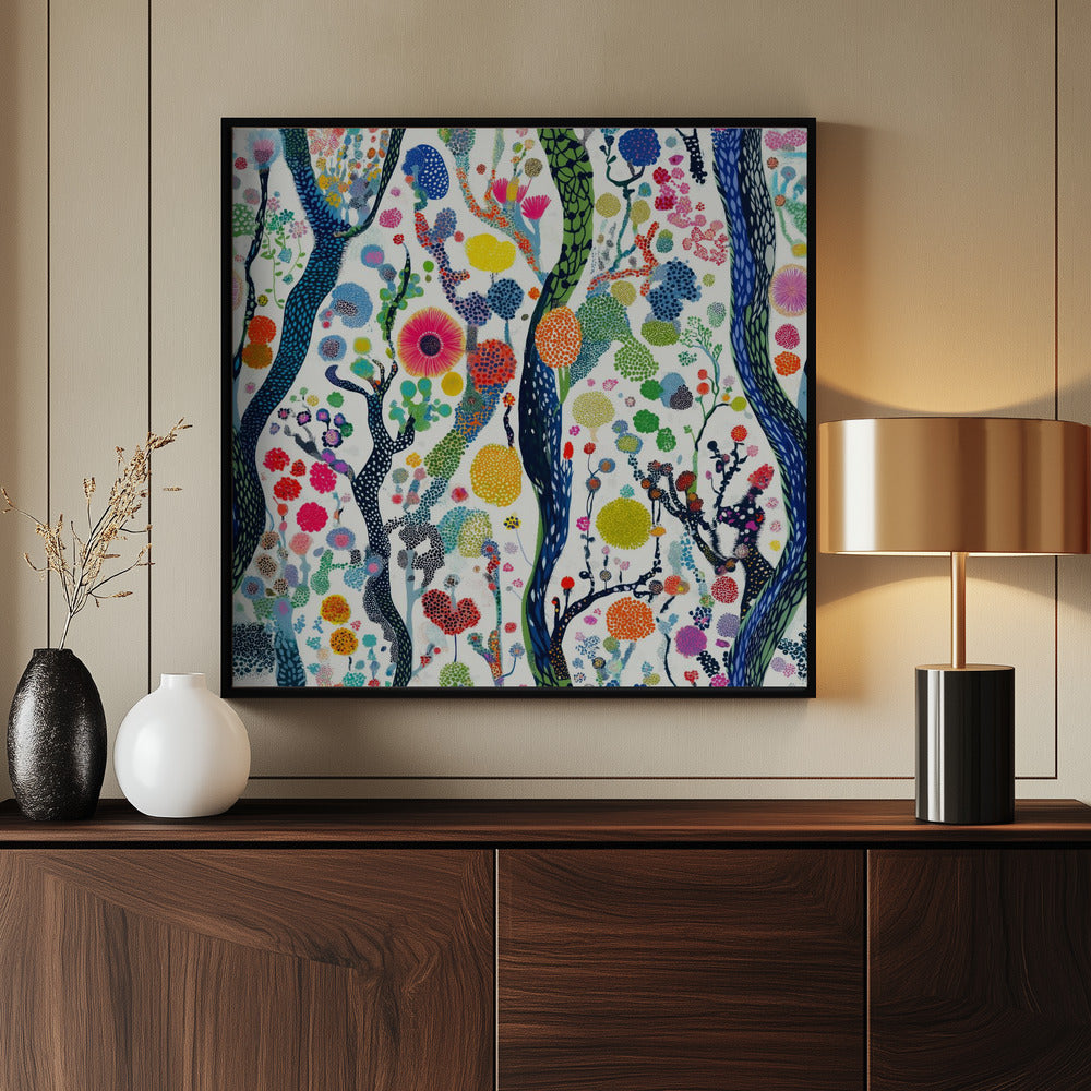 Levendig bloemenbos | Poster