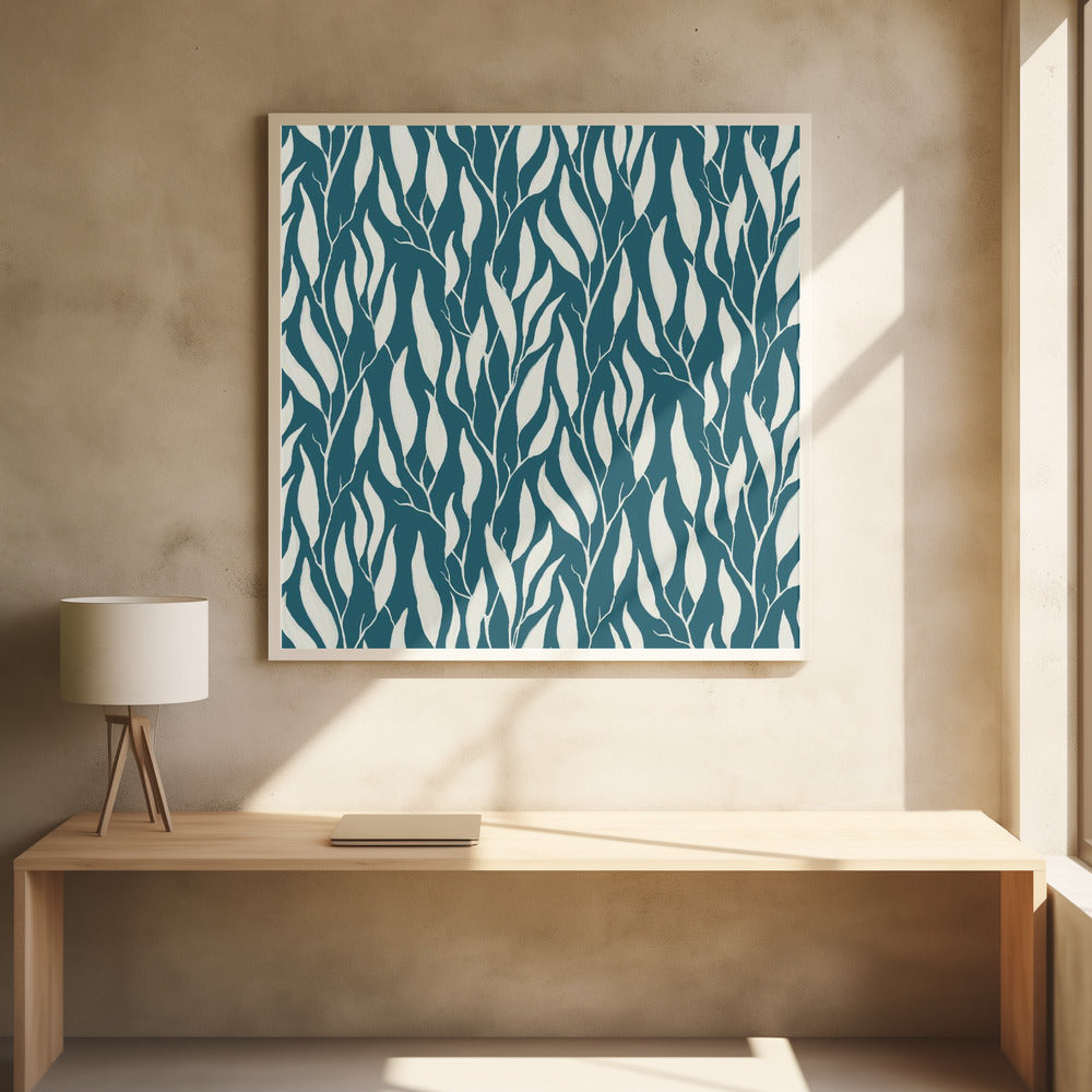 Rustige, hangende eucalyptustakken geschilderd in gouache | Poster