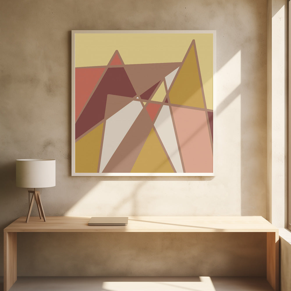 Gouden abstracte bergen | Poster