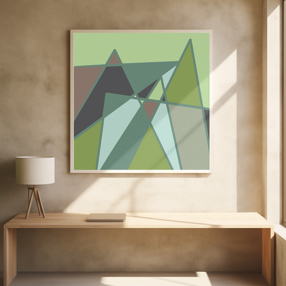 Gouden abstracte bergen | Poster
