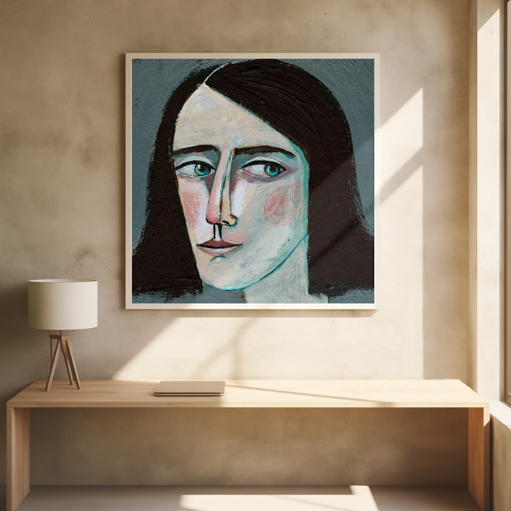 Portret van een vrouw met een gezicht - Kijk nooit terug | Poster