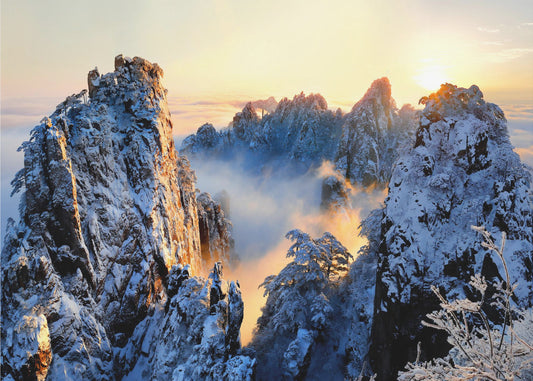 Zonsopgang op de berg Huang Shan | Poster