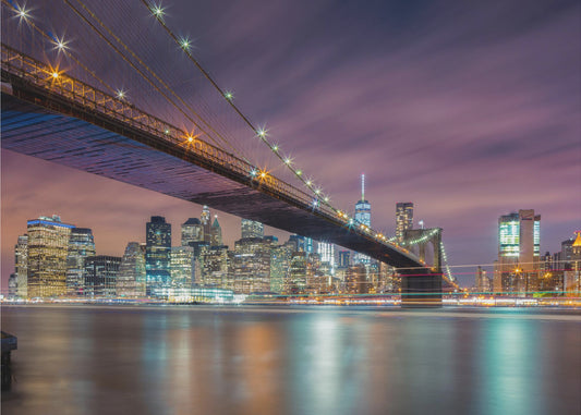 Brooklyn Bridge bij nacht | Achtergrond