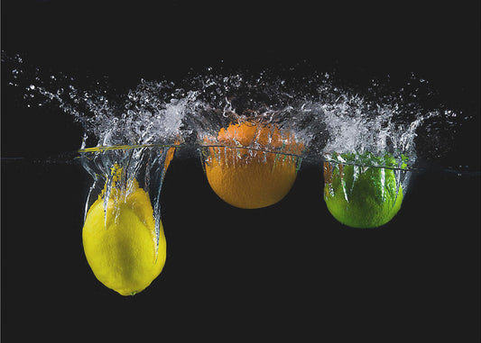 Driedubbele citrus splash | Behang