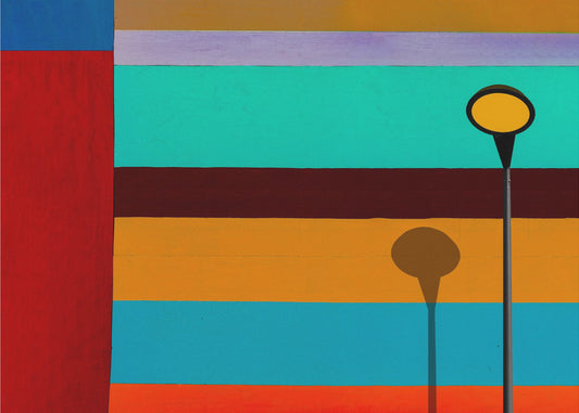 Lamp en gestreepte wand | Canvas