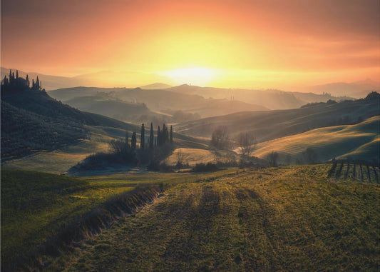 Val d'Orcia in de ochtend | Canvas