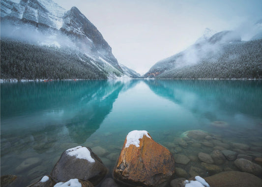 Mistig Lake Louise | Canvas
