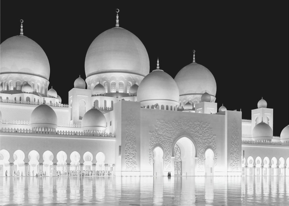 Licht van de Grote Moskee van Abu Dhabi | Canvas