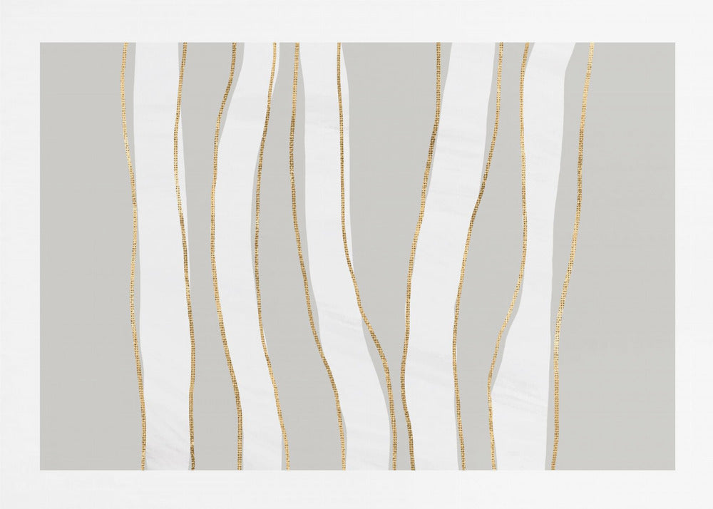 Goud en wit gouden golven | Canvas