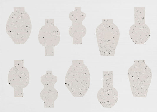 Abstracte Vazen Beige | Poster