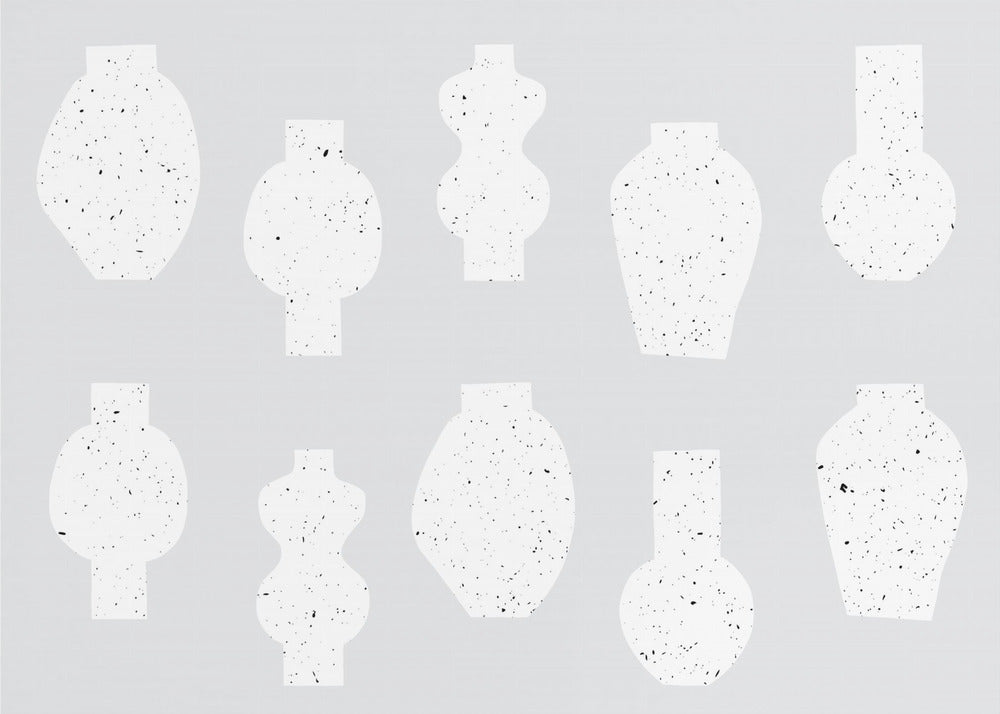 Abstract Vases White | Wallpaper