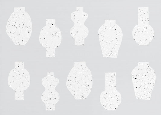 Abstract Vases White | Wallpaper