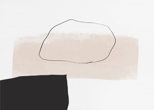 Beige Shape and Black Block | Poster