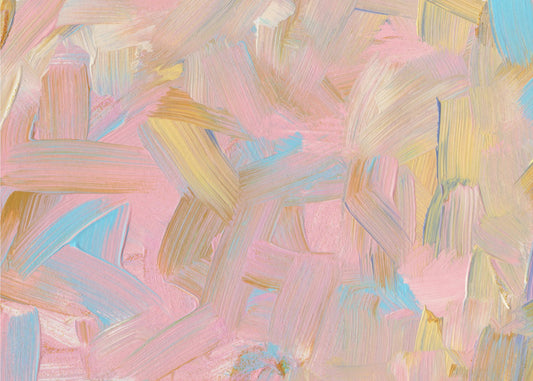 Levendige penseelstreken in pasteltinten | Canvas