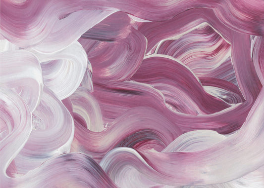 Expressieve roze en witte penseelstreken | Poster