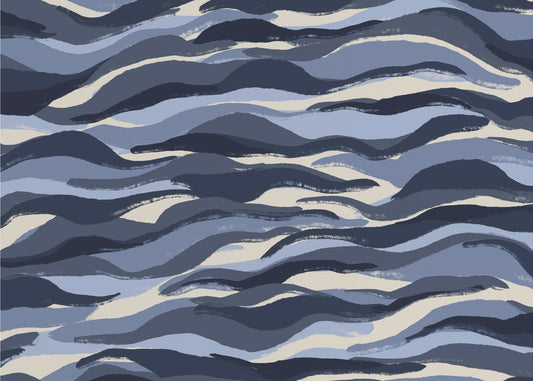 Golven van indigo | Canvas