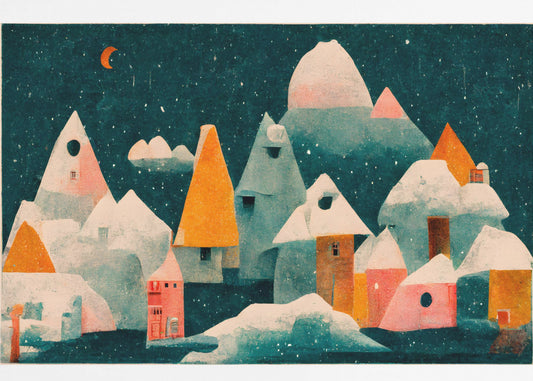 Winternachtdorp | Behang