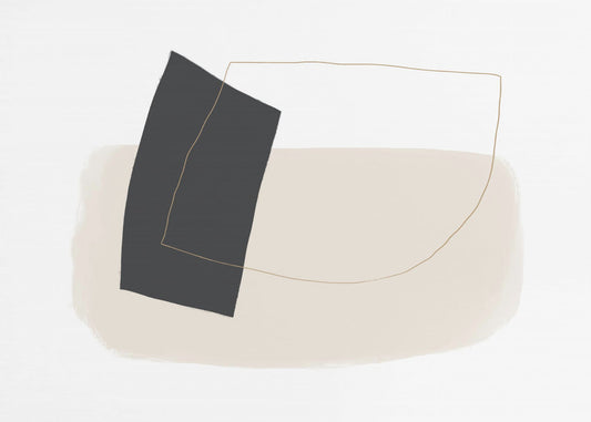 Geometrische vormen en eenvoudige lijnen in neutrale tinten | Canvas