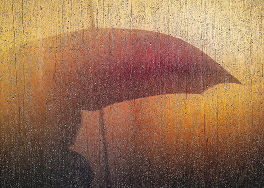 Metalen muur in de regen | Behang