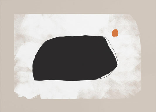 Black Shape On A Textured Beige Background | Wallpaper