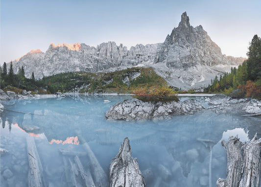 Blauw Bergmeer | Canvas