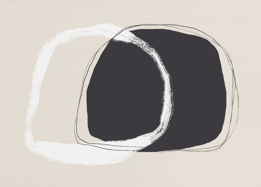 Overlapping Black And White Irregular Shapes | Canvas