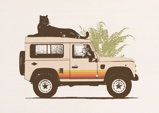 Zwarte Panter op Auto | Canvas