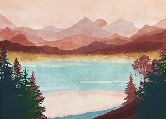 Berg Dageraad Sereniteit | Canvas