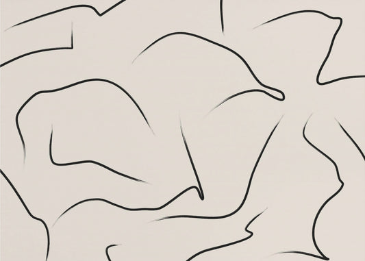 Minimalistische zwarte rondingen | Canvas