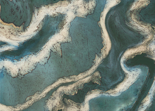 Alcohol Ink Groen Goud | Poster