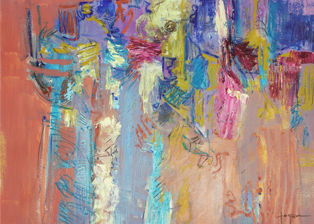 Expressionistisch kleurrijk abstract | Canvas