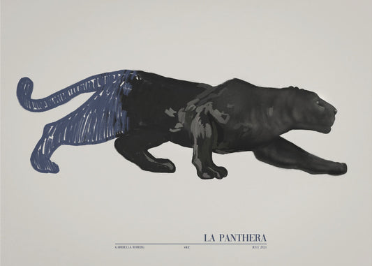 La Panthera (blauw) | Canvas