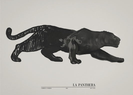 La Panthera (zwart) | Canvas