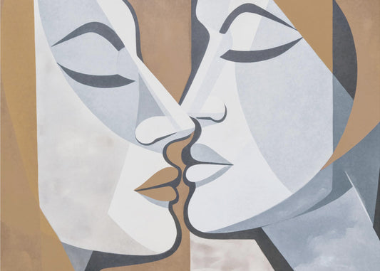 Een kus bruingrijs | Canvas