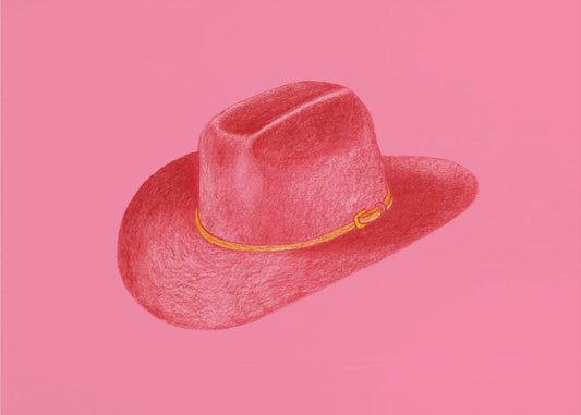 Rode Stetson op roze | Canvas