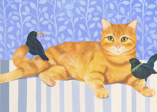 Ontspannen oranje tabby kat | Canvas