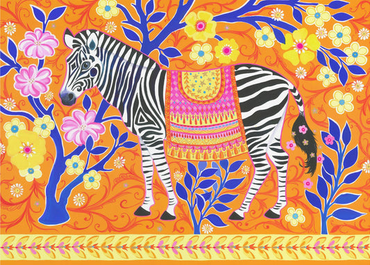 Zebra's levendige droom | Canvas