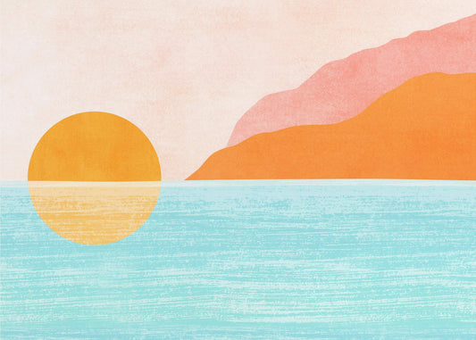Zonsondergang op het eiland | Poster