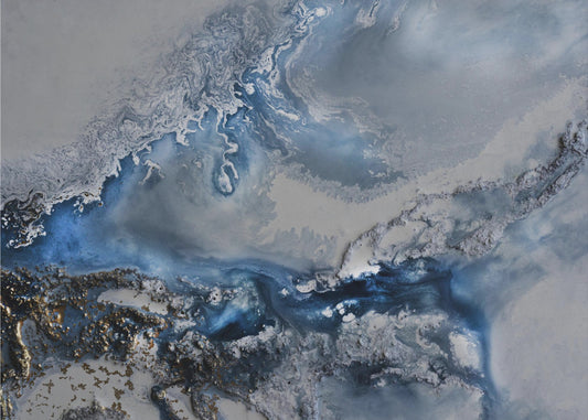 Abstract GRIJSblauw - Arctische wateren | Poster